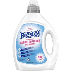 Amazon Brand – Presto! Concentrated Fabric Softener, Free & Clear, Hypoallergenic, Free of Perfumes Clear of Dyes, 200 Loads, 80 fl oz