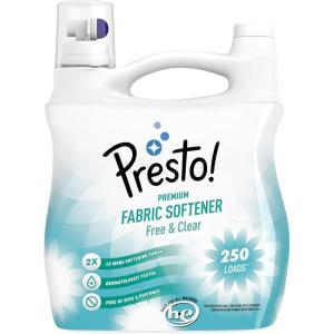 Amazon Brand – Presto! Concentrated Fabric Softener, Free & Clear, Hypoallergenic, Free of Perfumes Clear of Dyes, 250 Loads, 100 Fl Oz