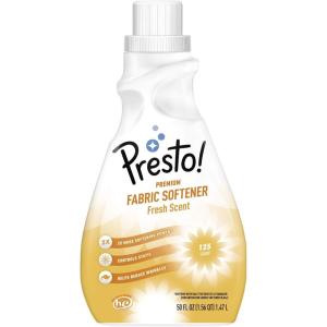 Amazon Brand – Presto! Concentrated Fabric Softener, Fresh Scent, 125 Loads, 50 fl oz
