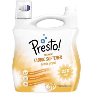 Amazon Brand – Presto! Concentrated Fabric Softener, Fresh Scent, 250 Loads, 100 Fl Oz