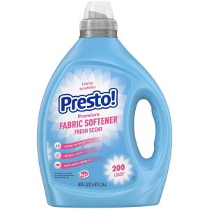 Amazon Brand – Presto! Concentrated Fabric Softener, Fresh Scent, Reduces Static and Wrinkles, 200 Loads, 80 fl oz